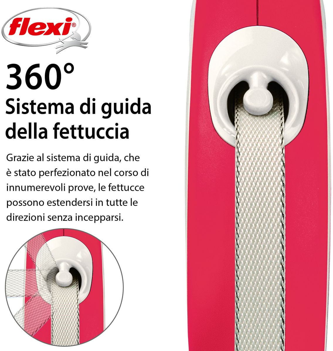 FLEXI Guinzaglio New Comfort Tape Rosso M - 5 METRI