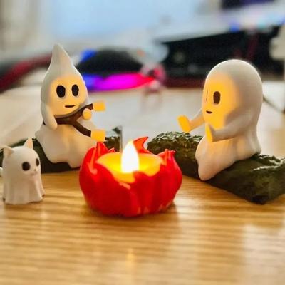 Inspired Living Ghost Campfire Gathering Halloween Outdoor Decoration 1set Cat
