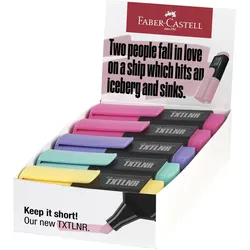FABER-CASTELL TXTLNR Mini Pastell B Textmarker schwarz 1.0 - 5.0 mm Schreibfarbe: Mehrfarbig