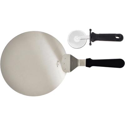 Pizzaschneider PINTINOX "Professional", schwarz (edelstahlfarben, schwarz), Edelstahl, Kunststoff, Kochmesser, inkl. Pizzaheber, Edelstahl/Kunststoff, 2-teilig