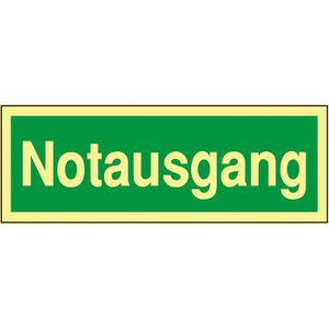 Abtec Hinweisschild Kunststoff, 29,7 x 10,5 cm, Rettungszeichen, Notausgang