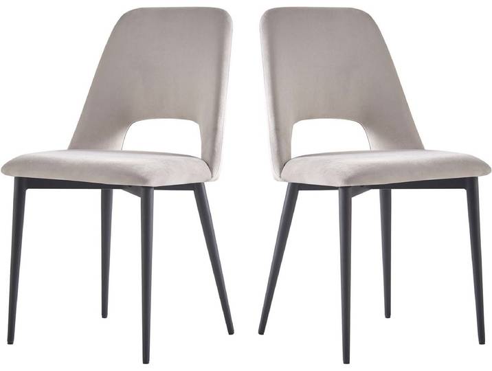 Lot de 2 Chaises en velours Fedora - Bleu foncé