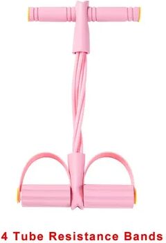 Daily Discovery Resistance Band Trainer With Non Slip Handles For Home Gym & Core Workouts pink