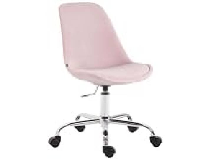 DECOSHOP26 Chaise de Bureau sur roulettes en Tissu Velours Rose BUR10353