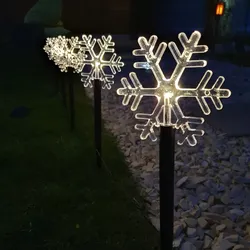 FHS LED-Leuchtstäbe Schneeflocke 5er-Set Innen und Außen