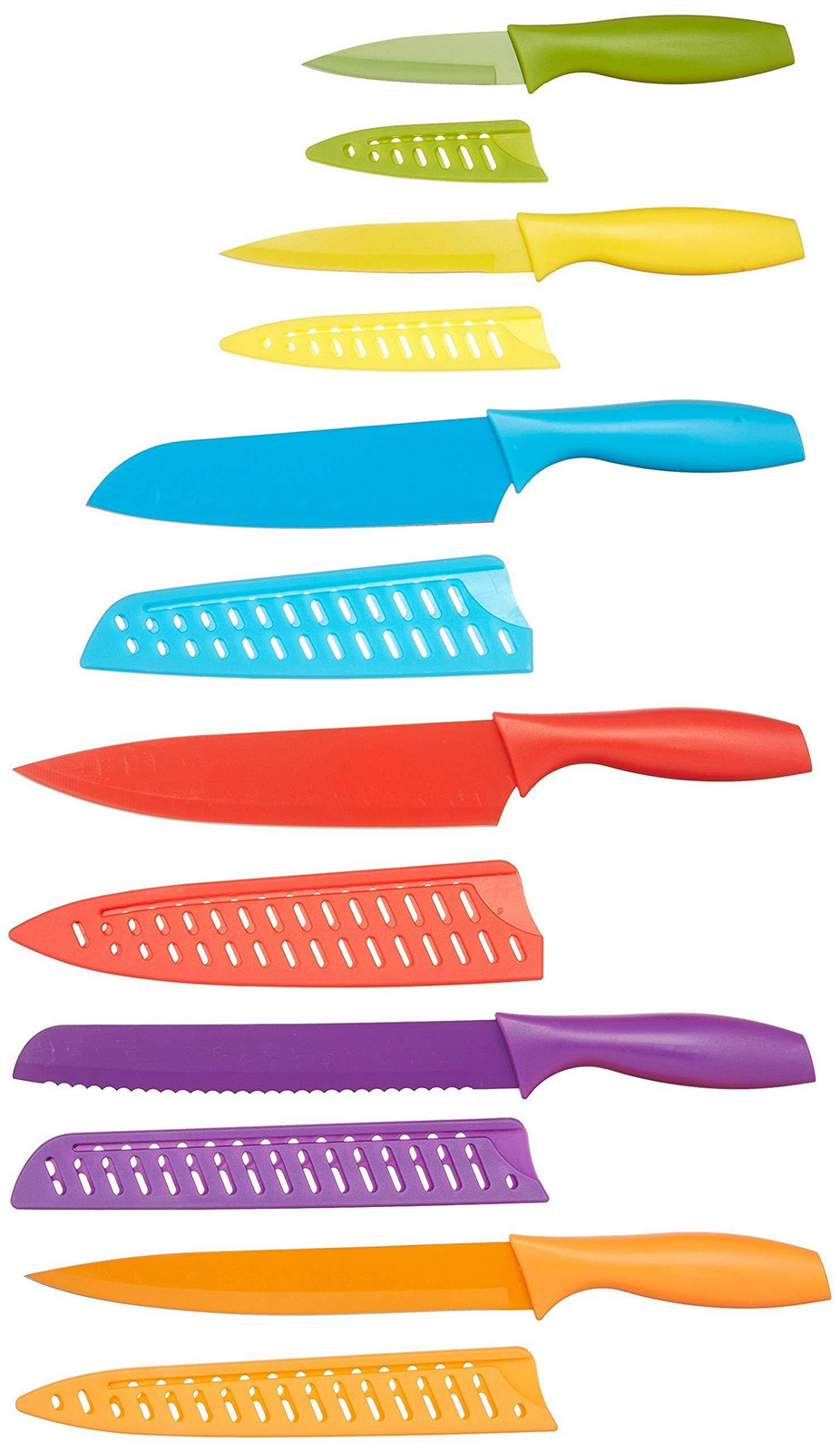 Amazon Basics 12-delige kleurrijke messen set