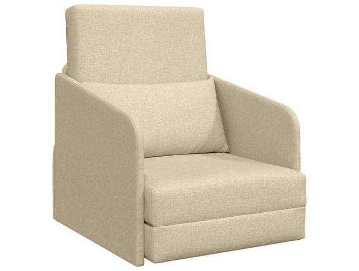2 en 1 Sofa-lit au sol VIDAXL 60cm Lit-canapé 1 PLACE Crème tissu S1481