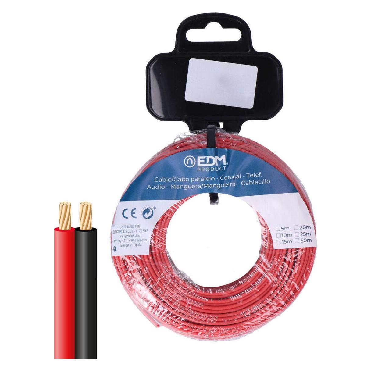 EDM Parallel cable 2x1mm² red/black 10m. (10 m) (49419102)