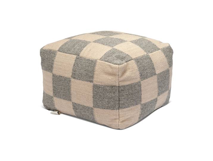 Classic Collection Square Pouf 50x50 cm Grau-Natur
