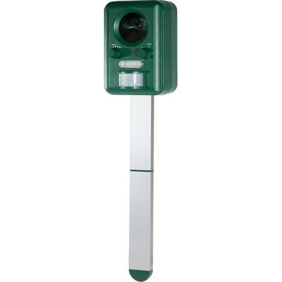Ultraschall-Tierabwehr WINDHAGER "Gerät Outdoor, mit Solar oder Batterie", grün, B:8,5cm H:13cm T:6,5cm, Tierfernhaltegeräte, Tiervertreiber gegen Marder, Waschbären, Wirkungsbereich 60 m²