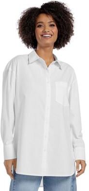 Masseys Everyday Button-Down Casual in White, Size 1X, Cotton
