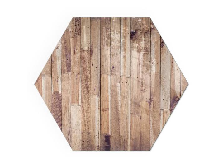 Tulup Kaminbodenplatte h40 cm - Holzbrett in Anordnung, Braun, Glas, Sechseckig, 40x40x0.4 cm, Elektrogeräte, Heizgeräte, Elektrokamine