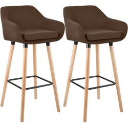 CLP 2er Set Barhocker Grant Stoff   Farbe: braun