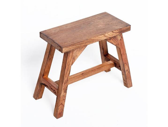 LebensWohnArt Sitzhocker Massivholz Hocker APO Geflammt 50cm Albasia-Holz Handarbeit
