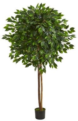Nearly Natural 6.5' Ficus Artificial Tree - h: 6.5 ft. w: 12 in. d: 12 in