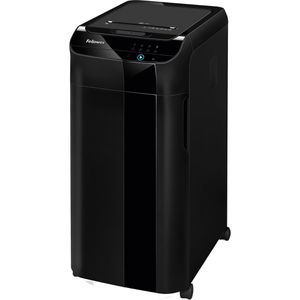 Fellowes Aktenvernichter 100135793 AutoMax 450C, mit Rollen, 450 Blatt Autofeed, 68 Liter, 4x38 mm Partikelschnitt, P-4