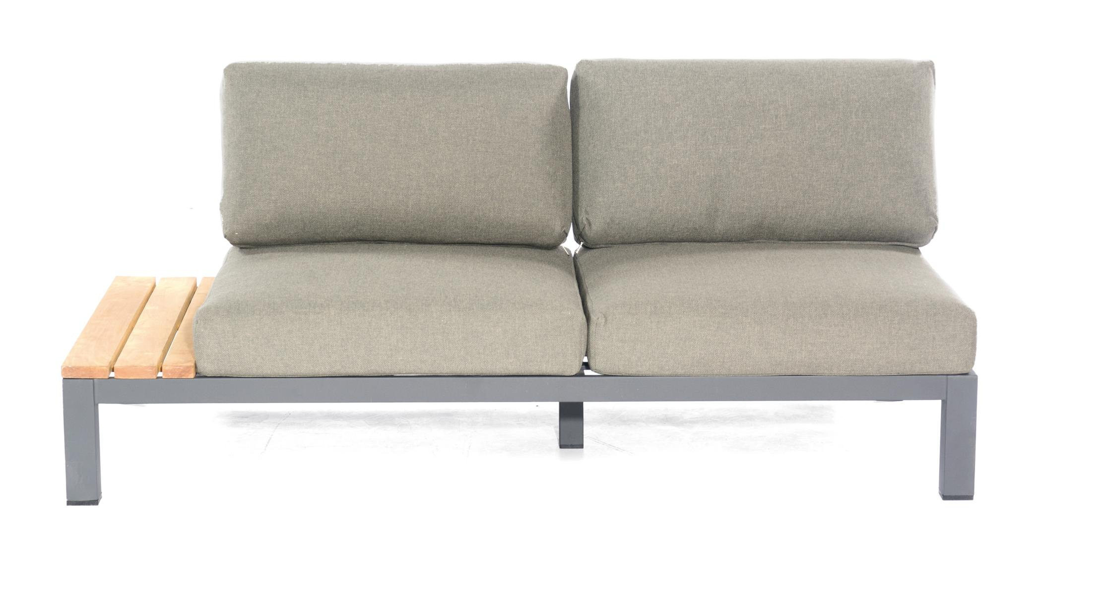 MUESING Eckmodul Equila 2-Sitzer links anthrazit /Teak inkl. Kissen SonnenPartner 16906044