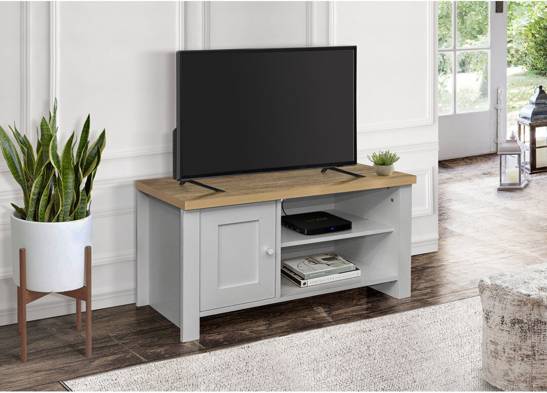 August Grove Napanoch TV Stand for TVs up to 42" Grey/Oak 42"