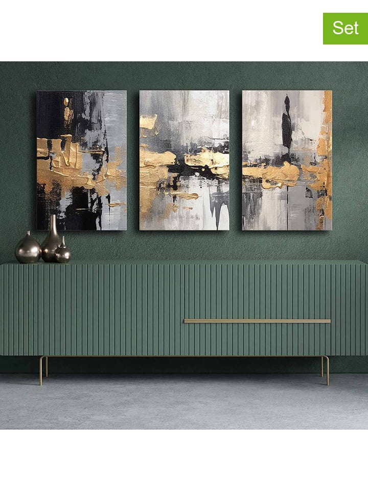 ABERTO DESIGN 3er-Set: Leinwanddrucke - (L)70 x (B)45 cm - onesize
