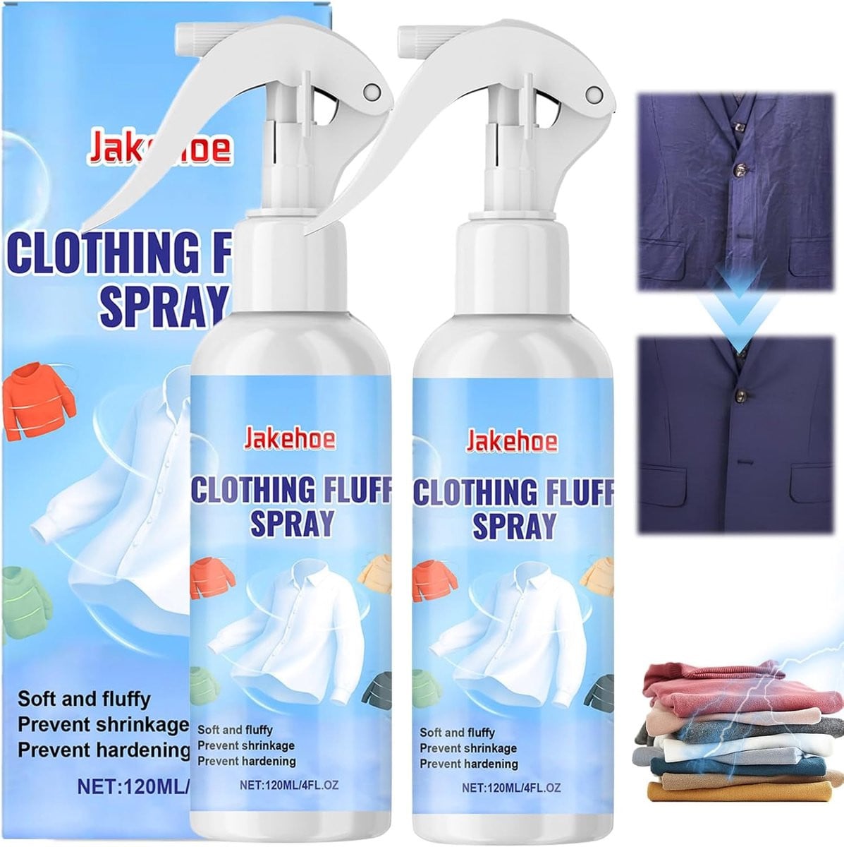 SnelShoppen Anti-Wrinkle Spray Kleding - 2x 120ml - Anti-Statische Spray - Wit