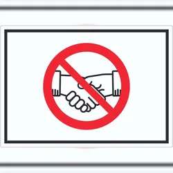HB-Druck Handschlag verboten Aufkleber kein Händeschütteln Symbol Aufkleber Aufkleber A2 (420x594mm)