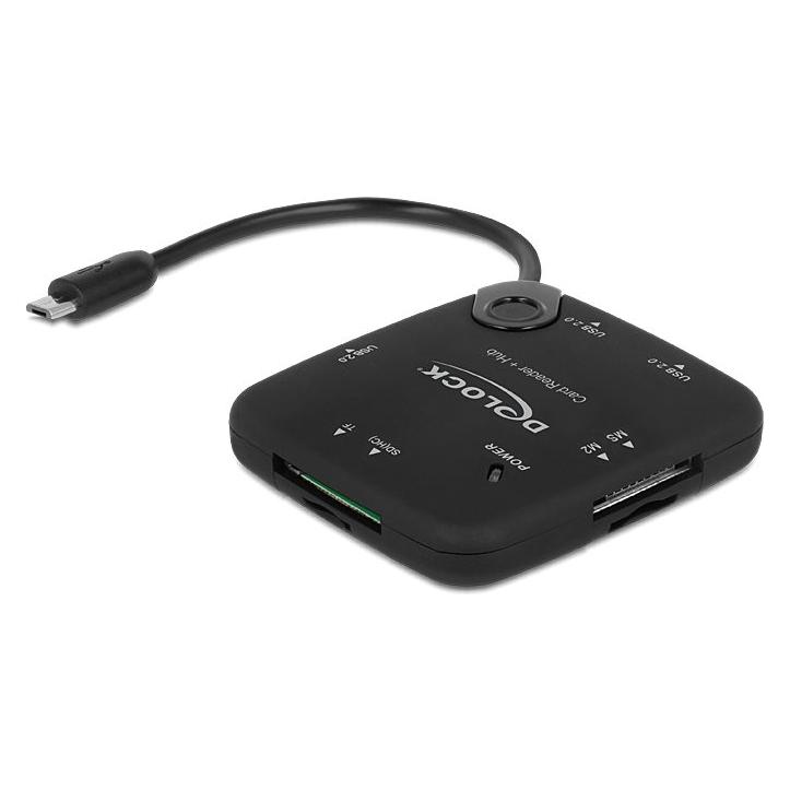 Delock USB type A, Micro USB type B, SD / SDHC / Micro SD / M2 / MS, FAT32 (Micro USB) (65529)