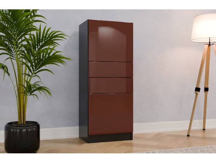 Badezimmer Nischenschrank nach Maß - RAL 8015 Kastanienbraun - 125x50x36cm - Individuell konfigurieren