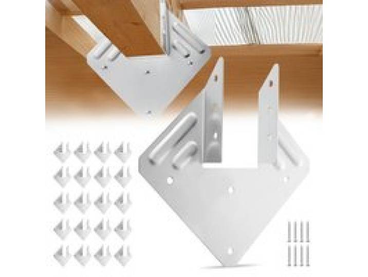 VEVOR Holzverbinder, Innenmaß 40x21x63 mm, Balkenverbinder aus hochfestem Stahl mit schwarzer Rostschutzbeschichtung, Pfostenträger, Balkenträger für Dachbalken-Holzkonstruktionen, 25 Stück