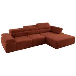 ECKSOFA RILASSO L Orange Plüsch - rechts