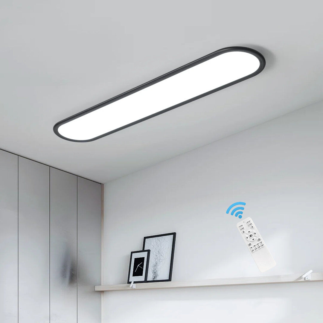 Blue Elephant Gracious 1-Light LED Flush Mount Black 4cm H x 100cm W x 20cm D
