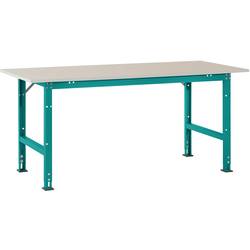 Manuflex AS0031.5021 Packtisch PACKPOOL Standard mit Melaminplatte, BxTxH = 2000 x 800 x 760-870 mm Wasserblau