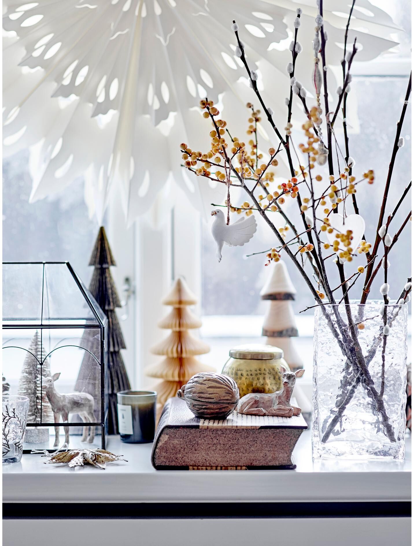Weihnachtsfigur BLOOMINGVILLE "Tuan Hirsch, 3-teilig", braun, Hirsch, Polyresin, Dekofiguren, Weihnachtsfigur braun Hirsch