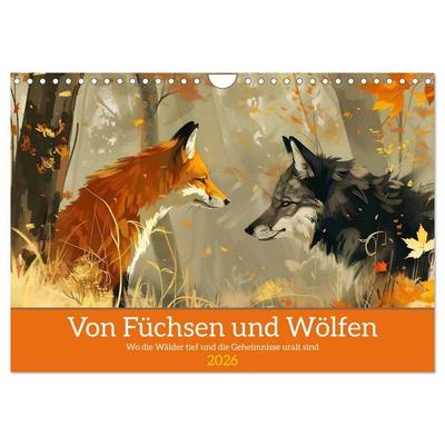 Von Füchsen und Wölfen (Wandkalender 2026 DIN A4 quer), CALVENDO Monatskalender