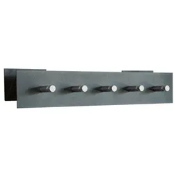 SZ Metall Garderobenleiste 5 Haken gerade Anordnung silber, 5x9 cm