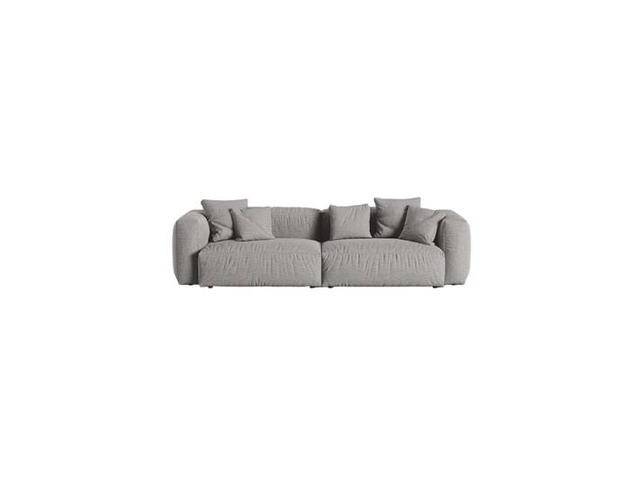 Modulares 4-Sitzer Design Sofa „Martina“ Strukturstoff Hellgrau Micadoni