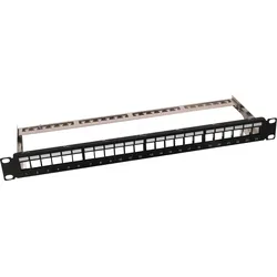 GOOBAY 95743 - 19" Patchpanel für 24x Keystone Module, schwarz