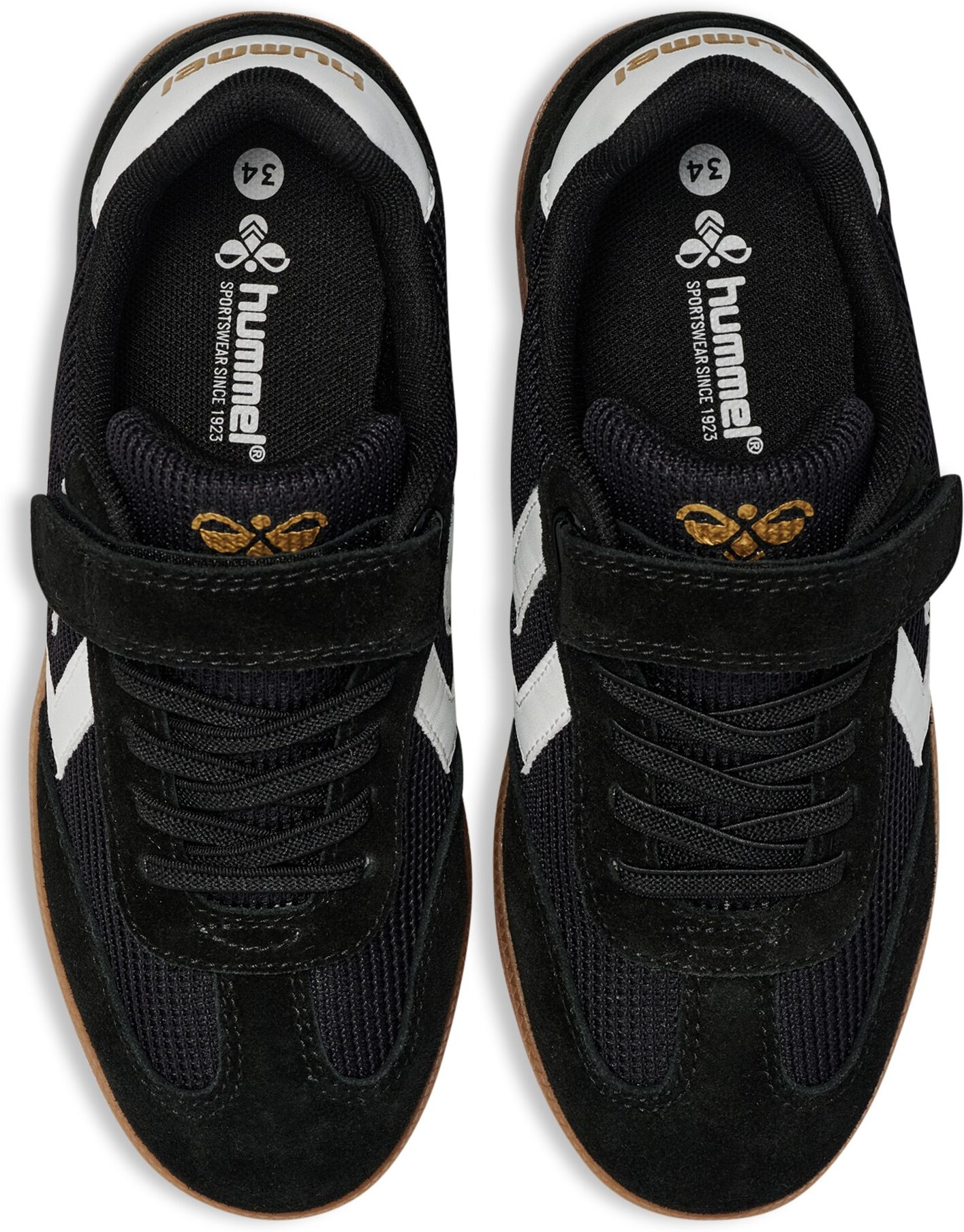 Sneaker HUMMEL "VM78 CPH JR", Jungen, Gr. 28, atmungsaktiv, schwarz, Leder, Mesh, Schuhe Sneaker, mit elastischen Schnürsenkeln, niedrige Schuhhöhe schwarz 28, atmungsaktiv