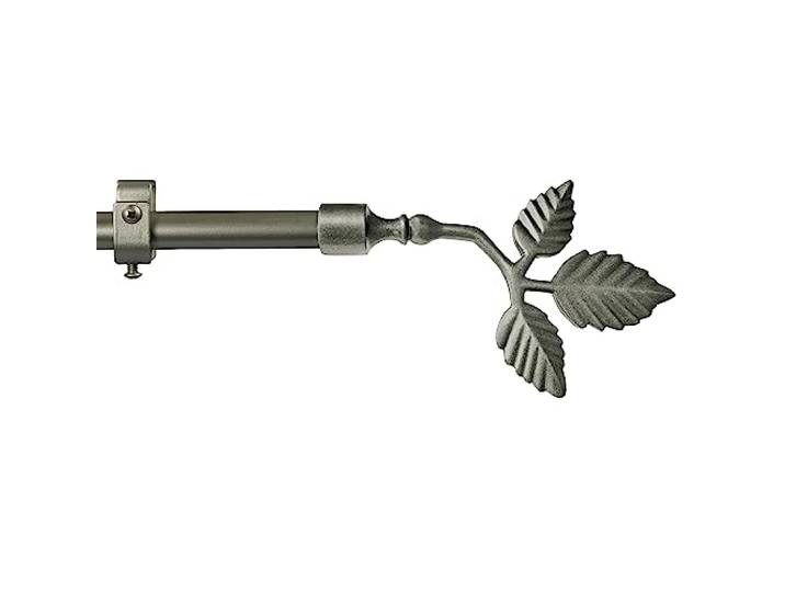 Garesa Gardinenstange Sheet Ø 16mm, 1-läufig, Chrom, matt I Stabile Vorhangstange ohne Ringe I Offener Träger mit Endkopf Blatt I Auch für mittelschwere Vorhänge I 310cm
