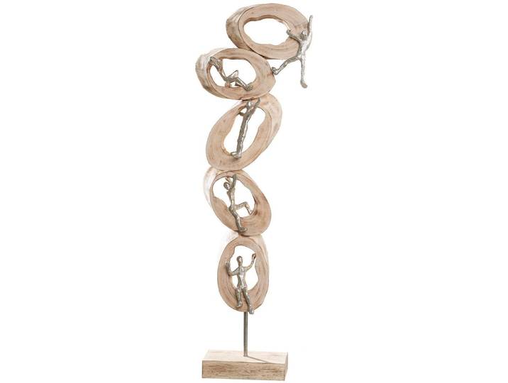 Dekofigur GILDE Skulptur Climb , beige (naturfarben), B:80cm H:40cm T:5cm, Aluminium, Dekofiguren, Dekofigur, 77 cm hohe Skulptur mit Klettermotiv, Skulptur