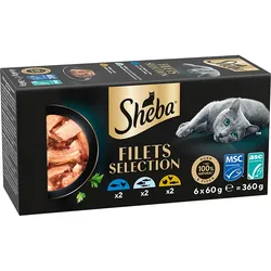 Sheba Multipack 3 Varietäten Thunfisch & Huhn, Weißfisch, Geflügel & Lachs in Sauce 6x360 g
