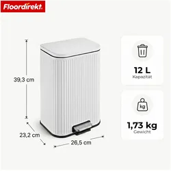 Floordirekt Mülleimer Miles, Abfalleimer, Weiss