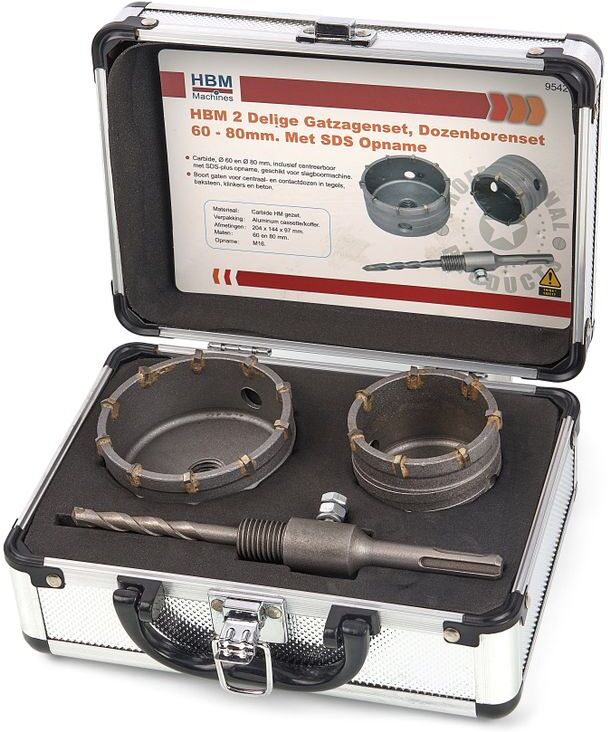 HBM 2-teiliges Lochbohrer-Set 60 - 80mm mit SDS-Schaft