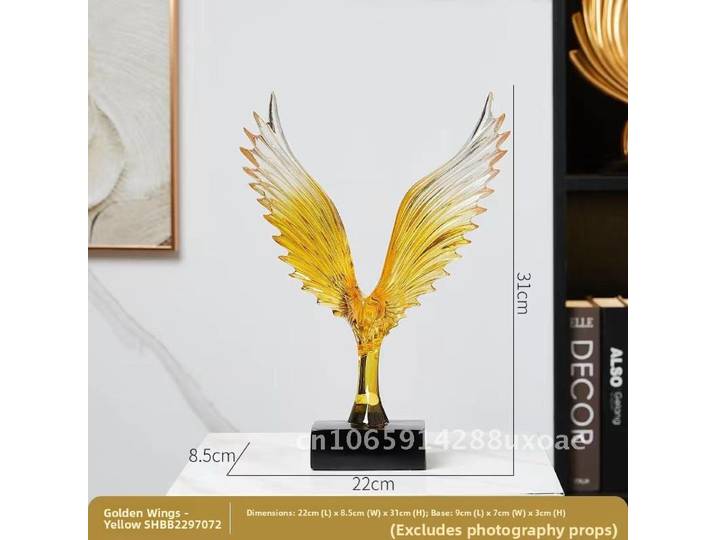 Artisanat en résine transparente, ailes Dapeng, ornements faits à la main, décorations pour meuble TV d'entrée de maison