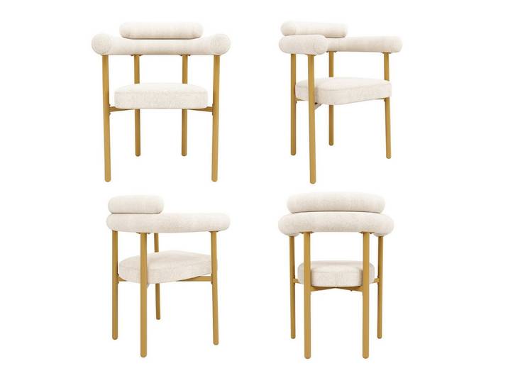 REDOM Esszimmerstuhl Esszimmerstuhl,Loungesessel,Freizeitstuhl (4er-Set Esszimmerstühle, ergonomische Ringsitze mit hochdichter Polsterung, goldene Metallbeine, 4 St)