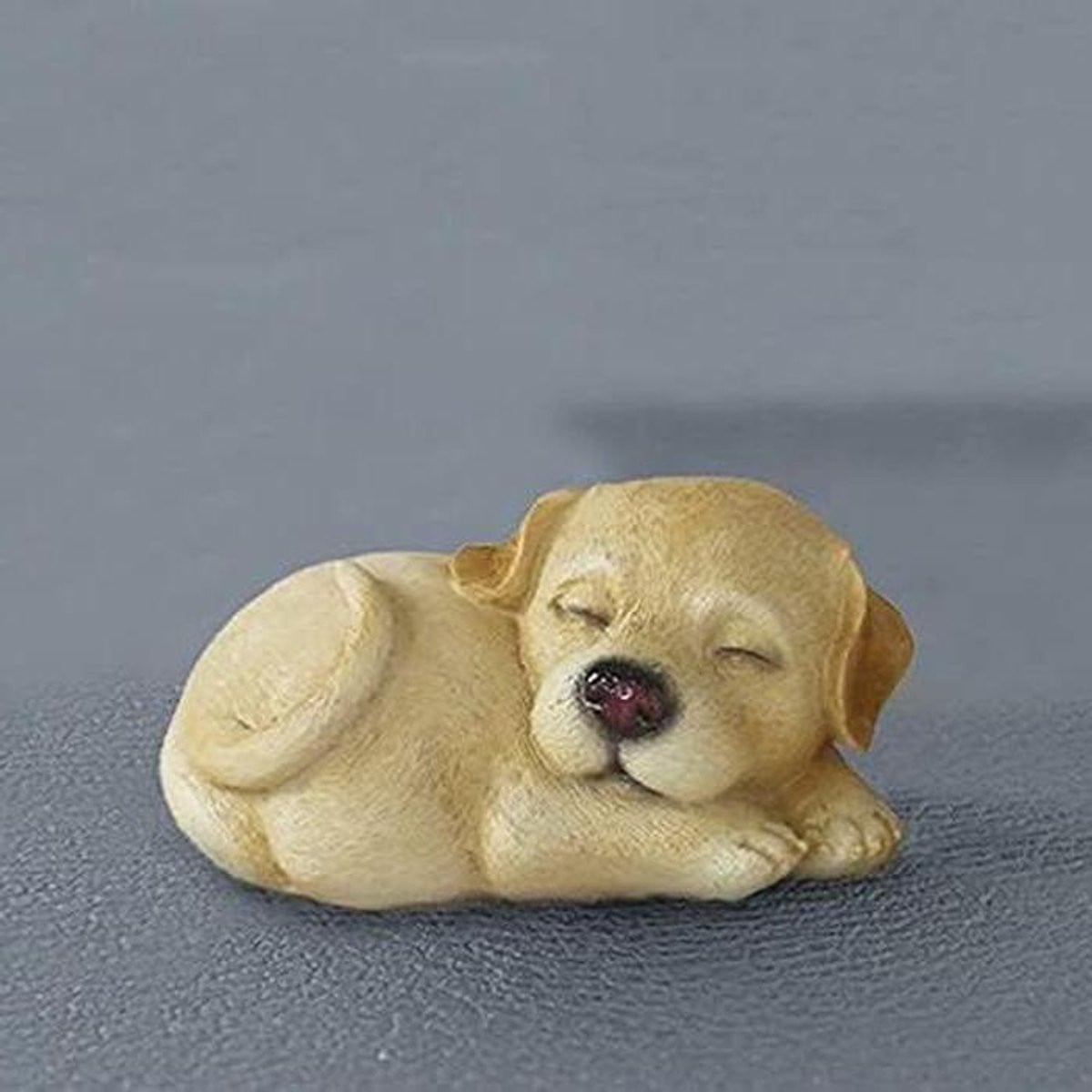 Honden Herdenkingsbeeld Bruin - Handgemaakt Decoratiebeeld voor op Tafel - Hoogte: 10 cm