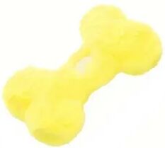 Happy Pet Pantry Interactive Plush Bone Dog Toy For Puppies & Small Pets yellow
