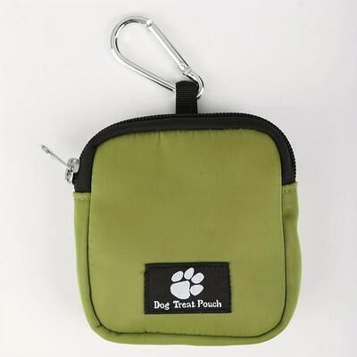 Inspire Select Portable Dog Treat Pouch With Whistle Reusable Multicolor Snack Bag For Walking, Obedience & Reward Training green