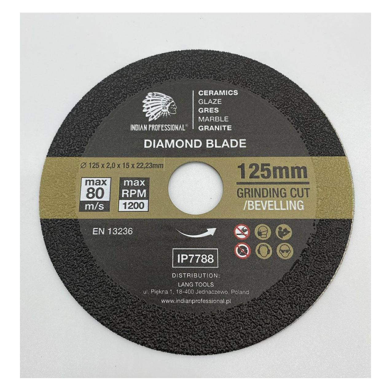 Indian Professional Diamantklinge 125 mm x 2,0 mm x 22,2 mm Schleifklinge (46166145)