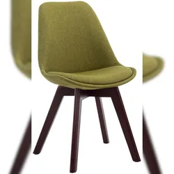 DELUKE Besucherstuhl LAGOS - Stoff Grün 48x55x84 cm Dunkelbraun | Besucherstühle Konferenzstuhl Wartezimmerstuhl Bürostühle Bürostuhl Konferenzraum