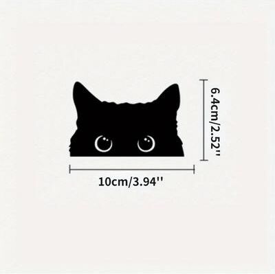 Inspired Living Playful Cat Vinyl Car Sticker Waterproof Cute Eyes Car Decal s